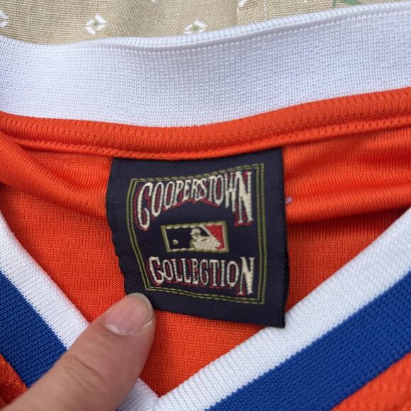 New York Mets Shirt Mens XXL Orange MLB Baseball Majestic Cooperstown V-Neck - Picture 5 of 7